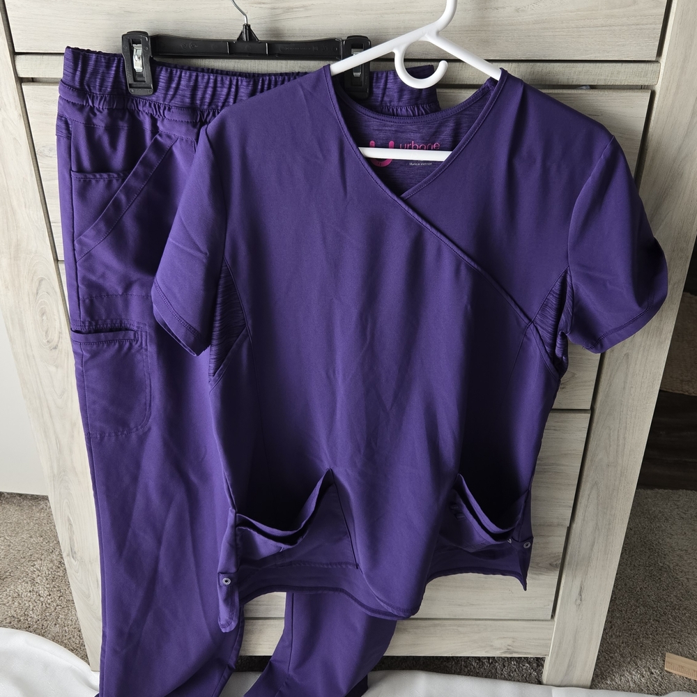 Urbane Lavender Scrub Top